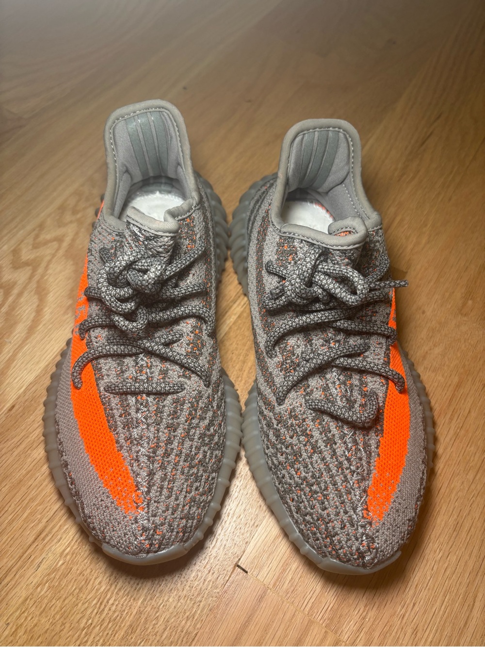 Yeezy Boost 350 V2 Gray with Bright Orange Side Stripe
